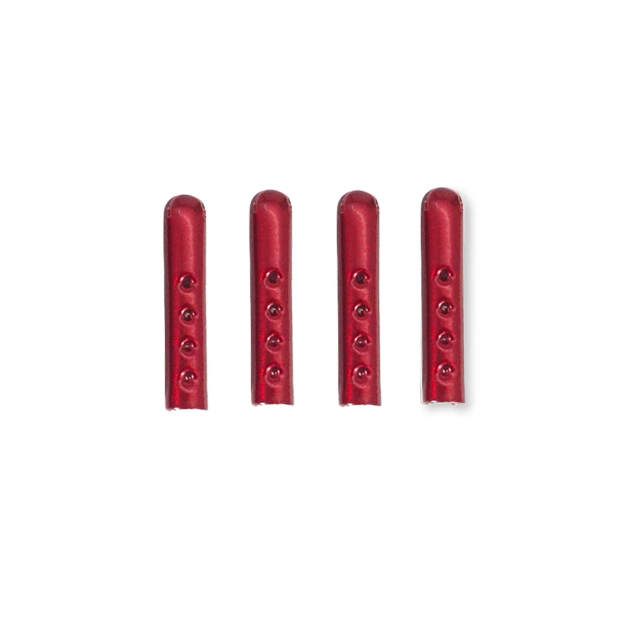 4pcs/set Brass Metal Aglets Open Mouth 4 Holes Shoelace Tips Press Install Cord Ends for Women Boot Canvas Sneaker Drawstring