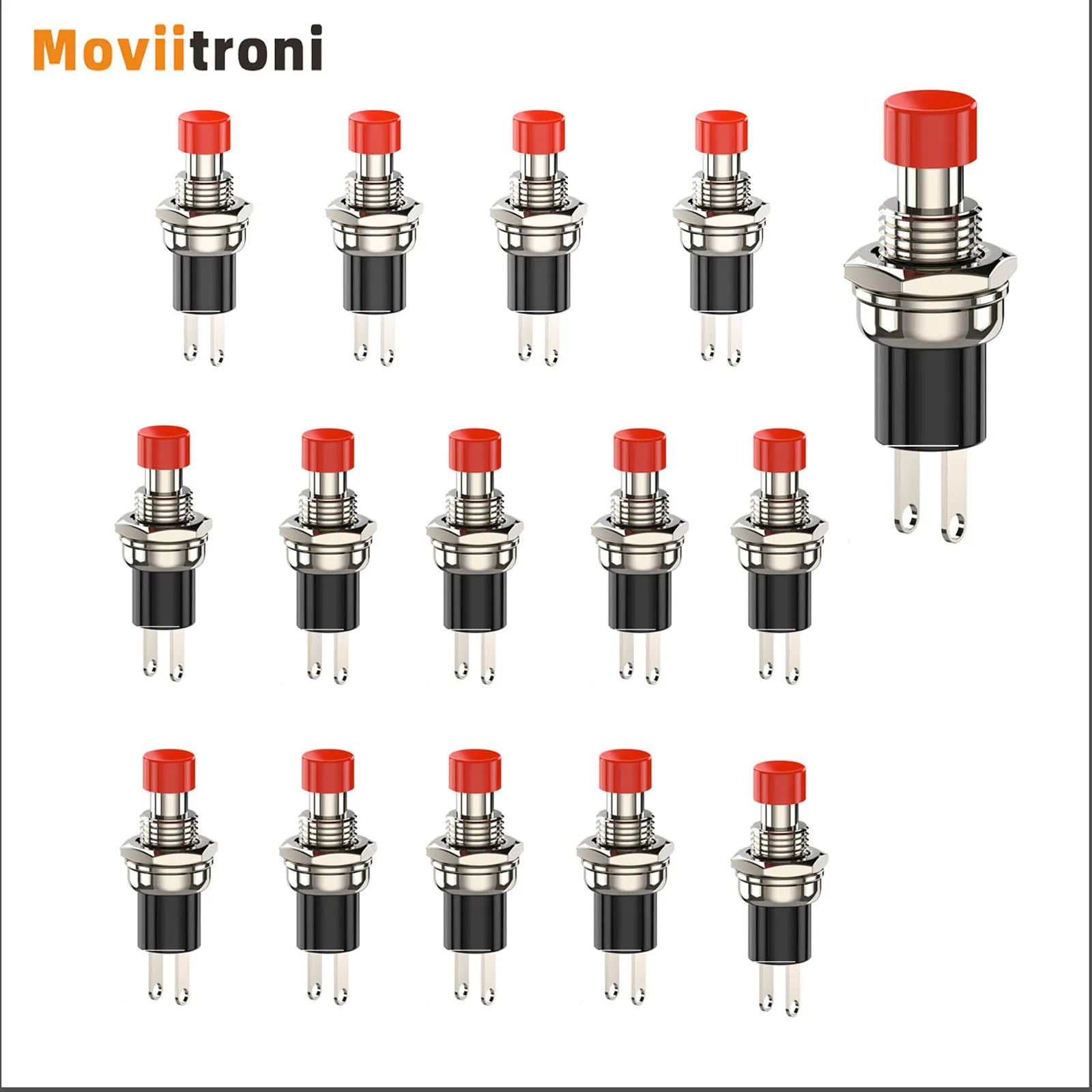 15PCS Momentary Push Button Switch, 1A 250VAC SPST Mini Pushbutton Switches Normally Open(NO)