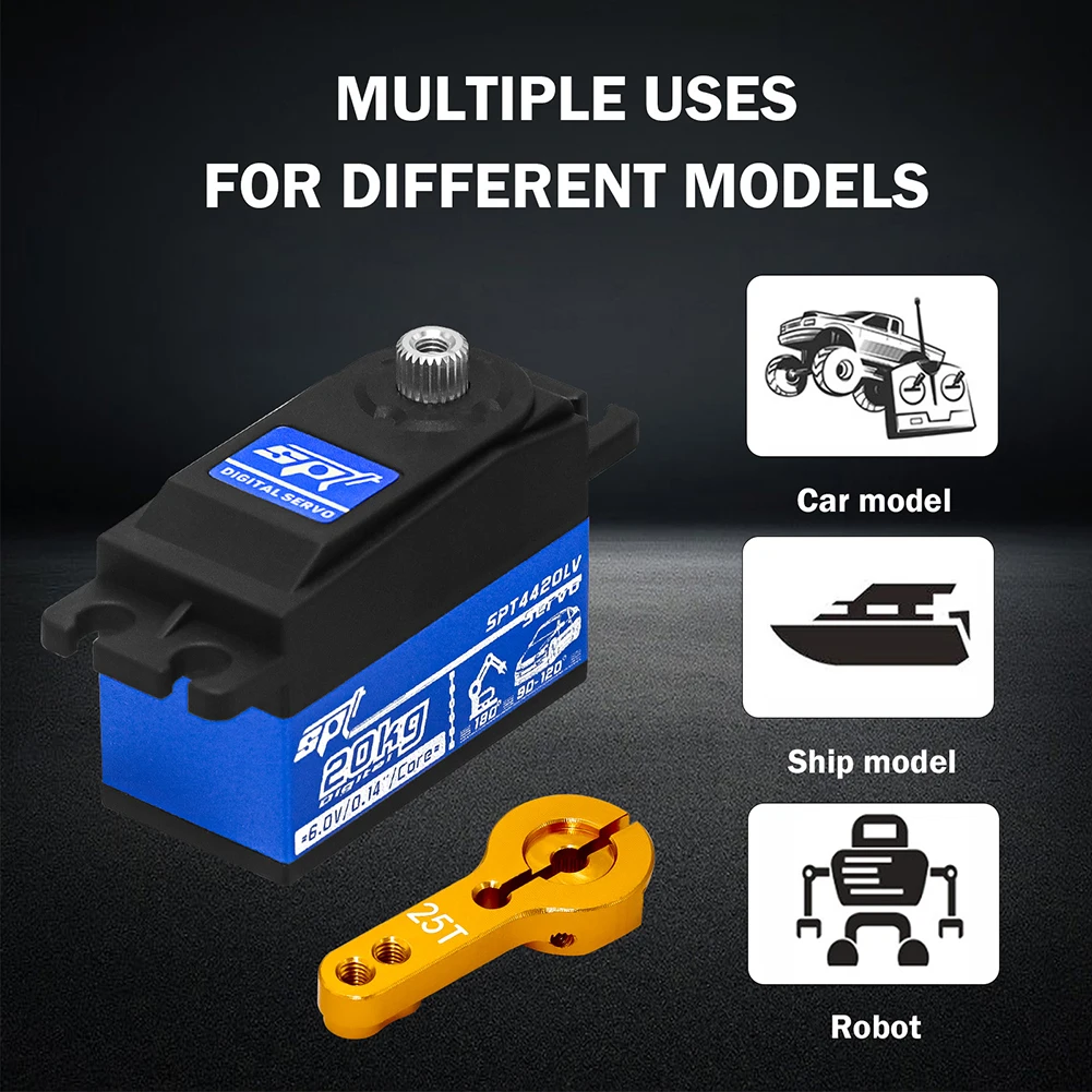 20kg High Torque Servo with Steering Servo Arm Metal Gear Servo for 1/10 RC Car For Tamiya For Touring Drift Car/Boat 1-5 PCS