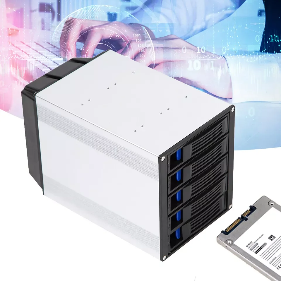 حاوية القرص الصلب قفص مبادلة ساخنة 5-Bay 3x5.25 "Drive Bays 5x SATA 3.5"/2.5"Sas HDD #2