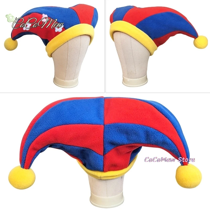 Pomni Cosplay Cartoon Hat The Amazing Digital Circus Joker Hat Cute Cap for Children Kids Halloween Party Gifts Props Accessory