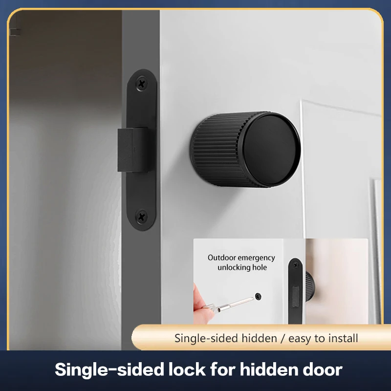 

Minimalist Invisible Door Lock Spherical Single-Sided Lock Indoor Hidden Door Dedicated Bedroom Door Hidden Single-Sided Lock