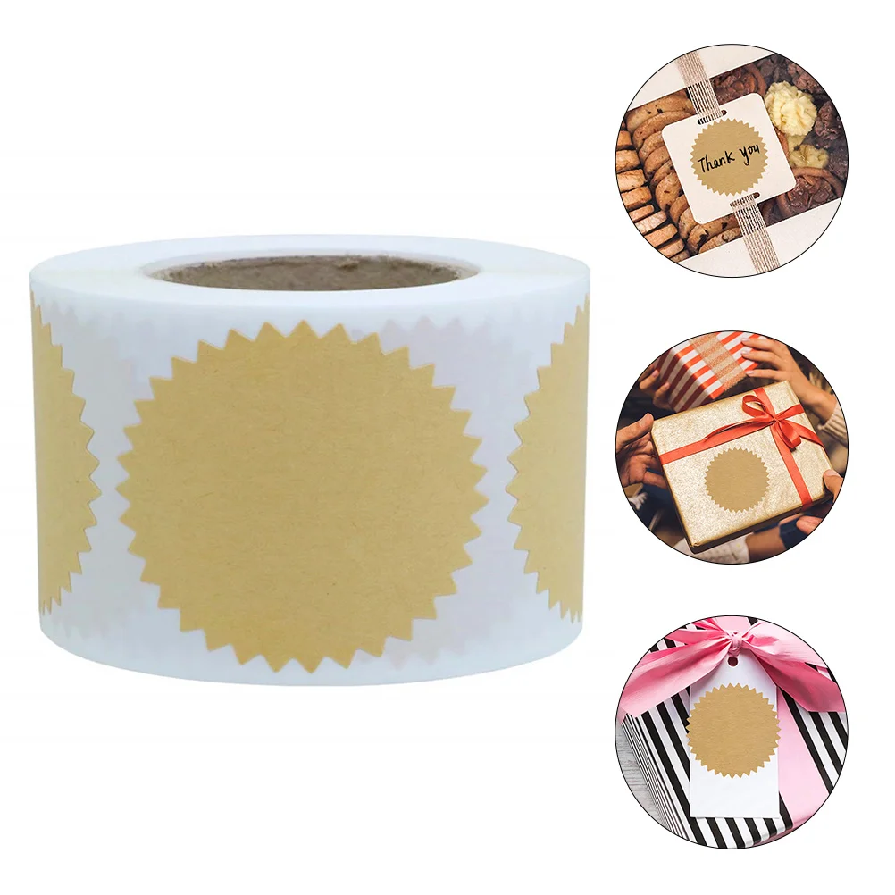 

500Pcs Blank Paper Stickers Kraft Sealing Labels Gift Wrapping Party Favor Notebook