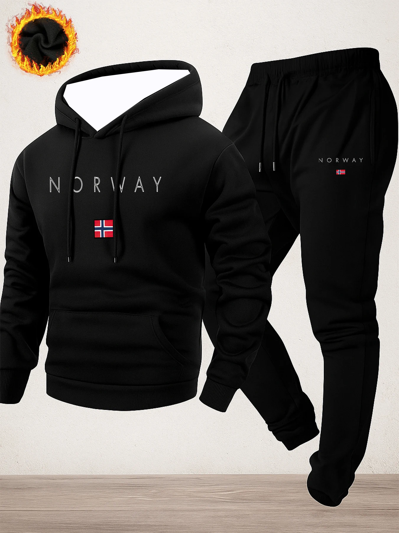 Męski zestaw sportowy z nadrukiem liter na rok 2025, bluza z kapturem i długie spodnie, ciepły komplet na wiosnę, jesień i zimę.