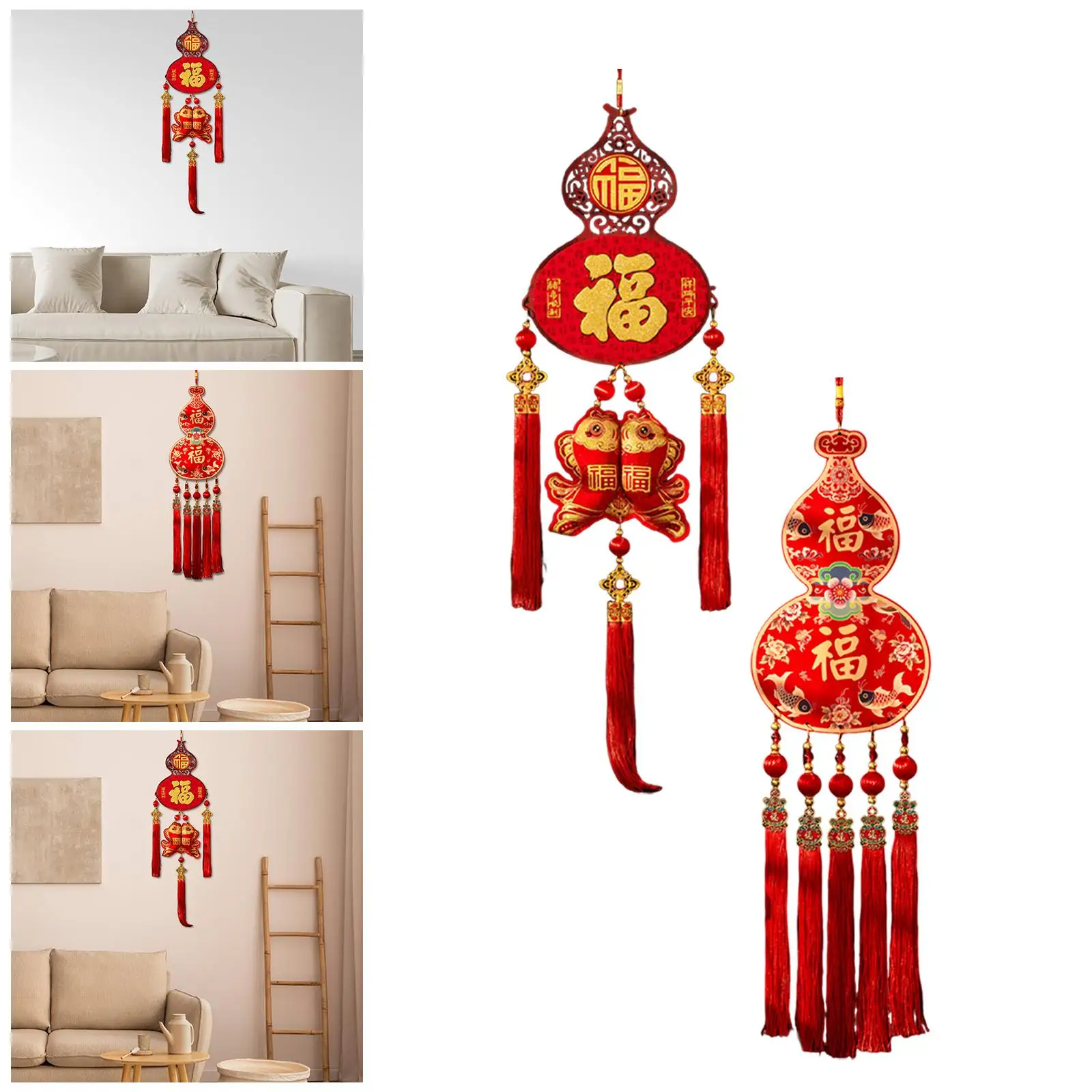 

Бархатный кулон Фу: Классическое китайское подвесное украшение для дома, декор для празднования Лунного Нового года