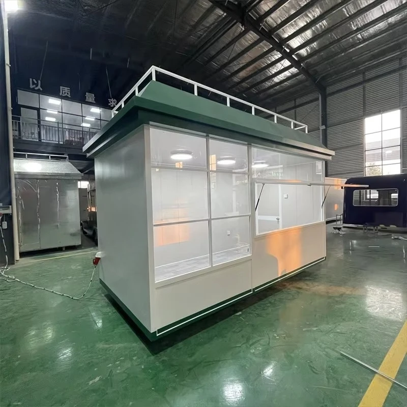 Food Truck with Complete Outdoor Trailer Equipment, Fully Equipped Kitchen Customized BBQ Trailer Integrated Cooking Food Truck