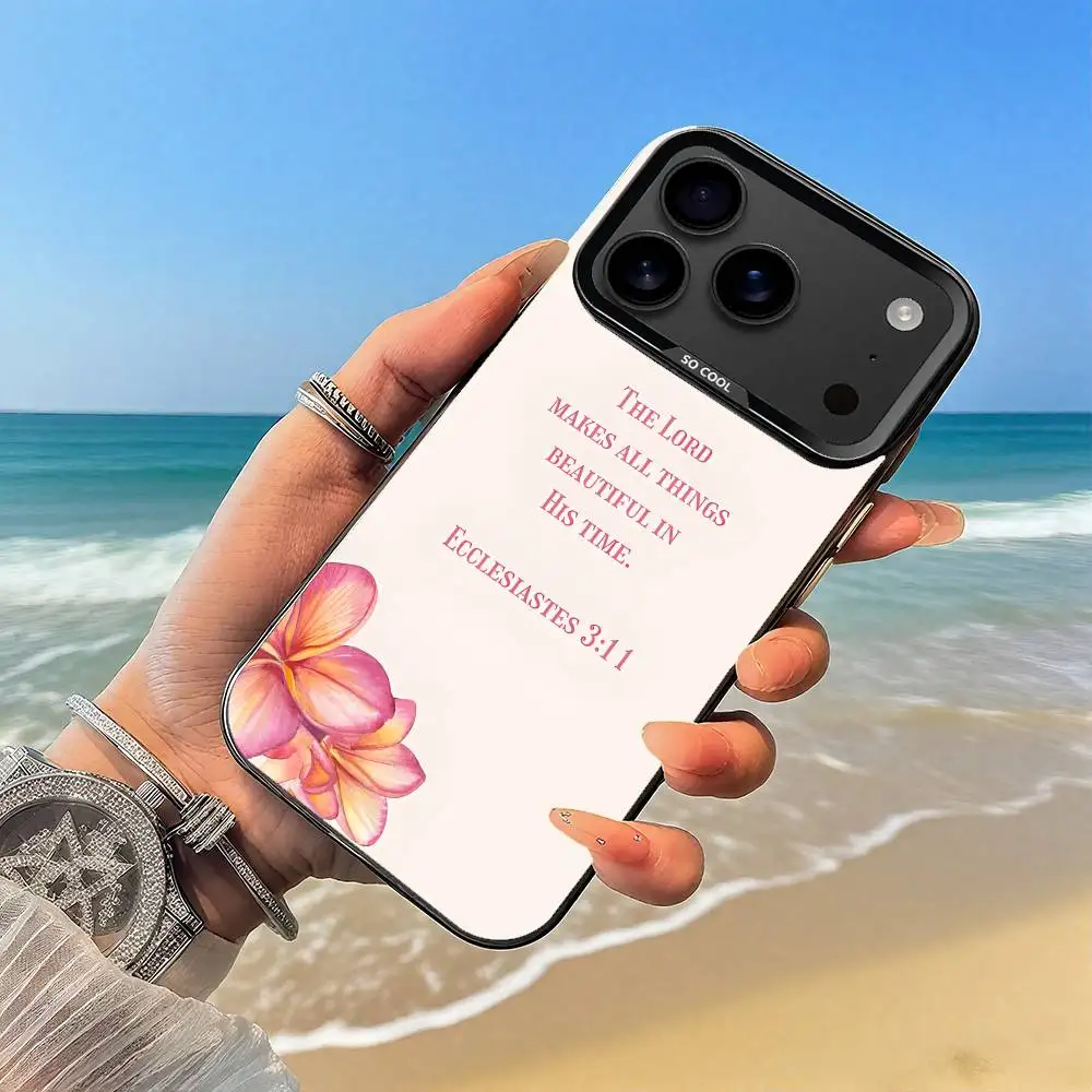 حافظة هاتف آية الكتاب المقدس كريستيان حافظة سوداء لهاتف آيفون 17,16,15,14,13,12,Pro,Max,Plus,E,SE4,Air,Mini