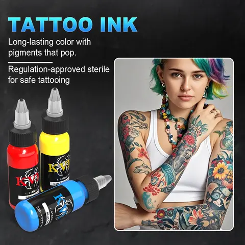 KVM Tattoo Ink 30ml/Bottle 14 Colors Available High Pigment Vibrant Permanent Tattoo Pigment For Lining Shading Color Packing Tattoo Supplies