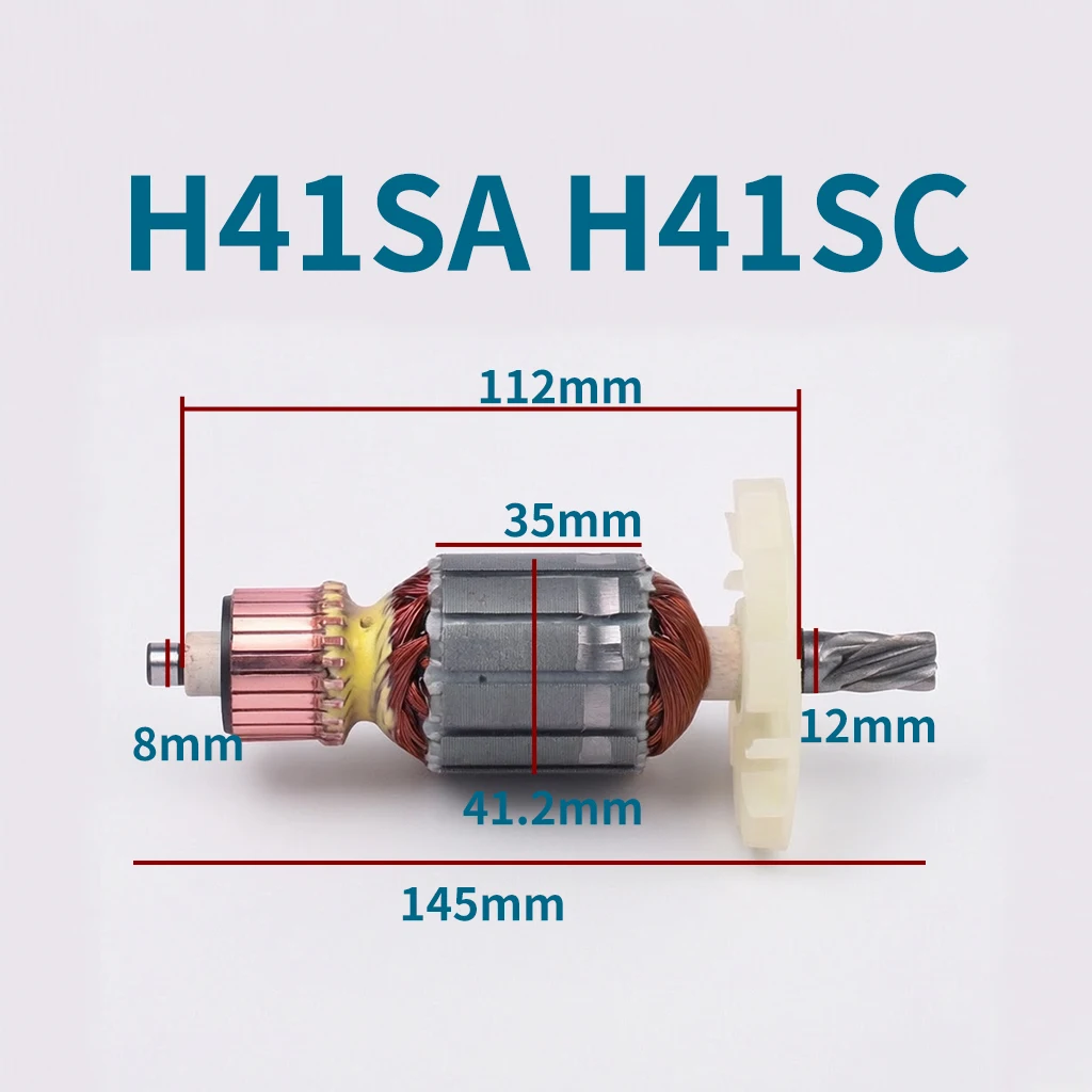 220V Armature Rotor Stator Anchor for Hitachi H41SA H41SC Electric Hammer Motor Repair Accessories