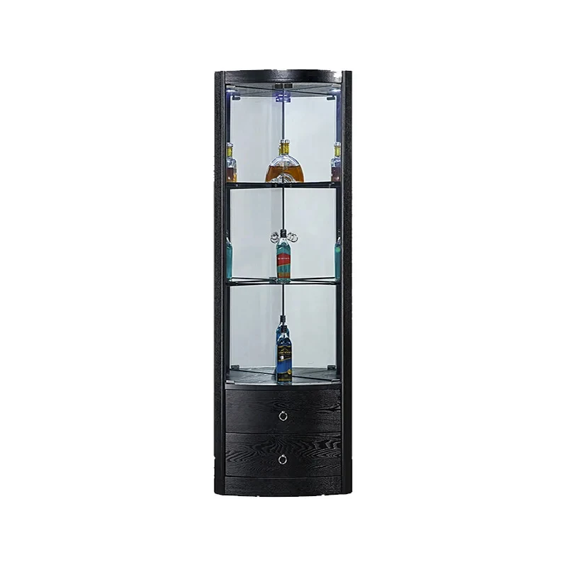 custom.Factory Custom Solid Wood Modern Wine Cabinet Glass Door Display Cabinet High-end Dining Side Living Room Wall Furniture