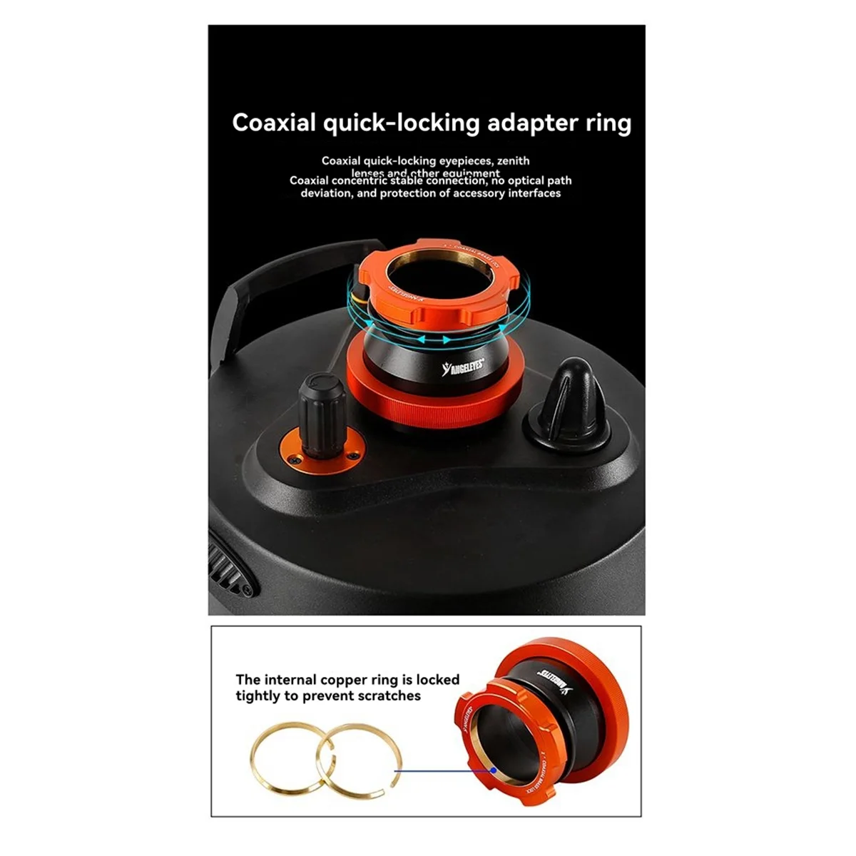 new-3c-angeleyes-to-2inch-locking-sleeve-full-light-version-c925hd-c11hd-c14hd-connected-to-2-inch-telescope-accessories
