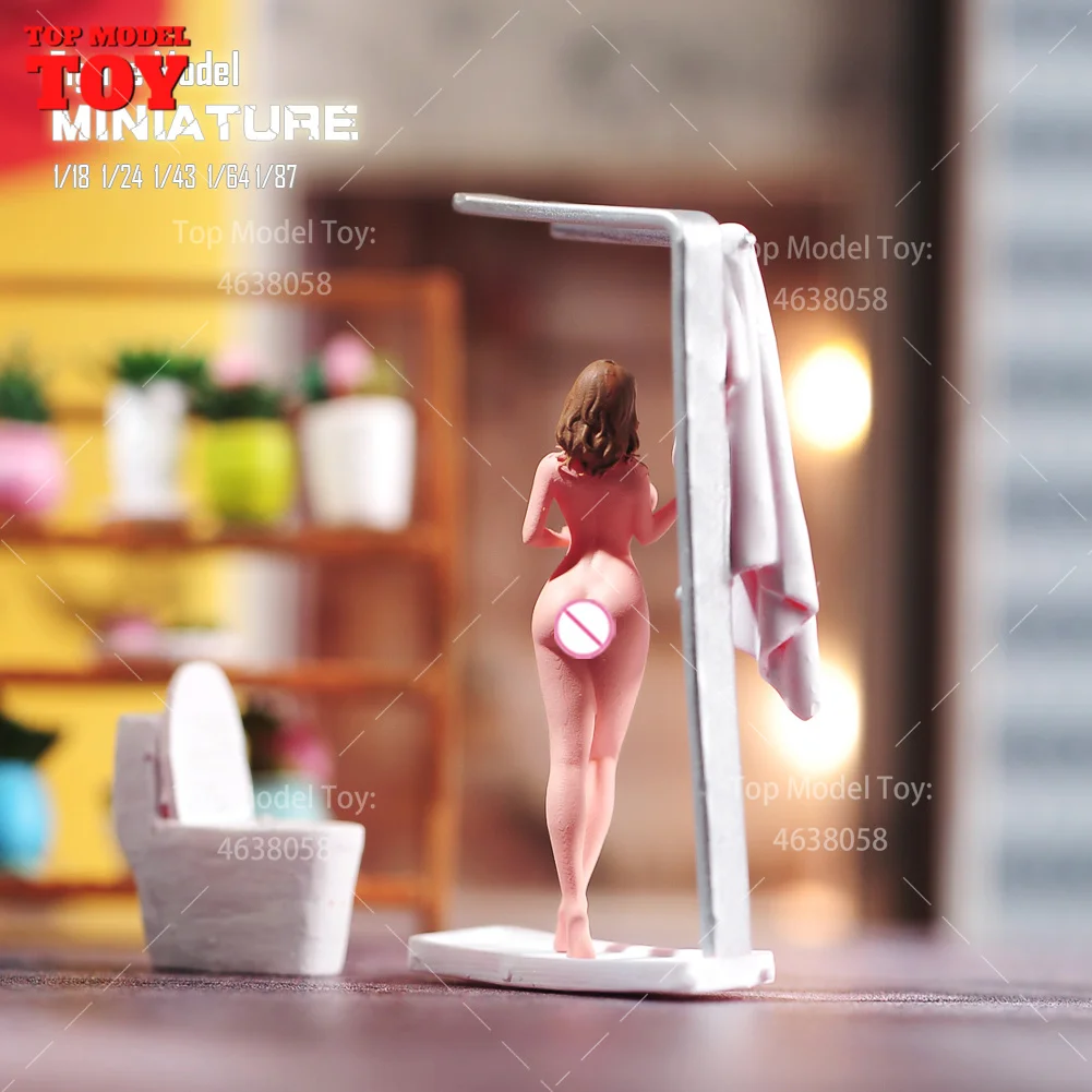 Bemalte Miniaturen 1/18 1/24 1/64 1/43 1/87 Badewelle Schönheit Mädchen weibliche Szene Figur Puppe unbemalt Modell für Auto Fahrzeuge