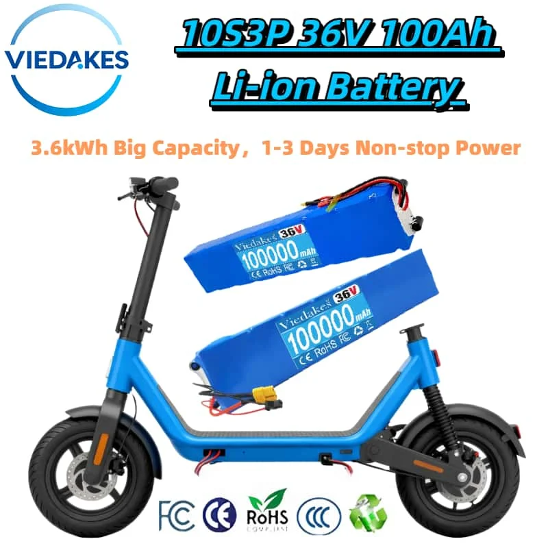 

10S3P 36V 100Ah High-Capacity Lithium Battery,Versatile for Backup Power,Camping Gear,Marine Vessels & Electric Mobility Devices