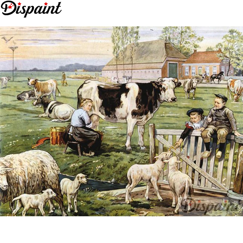 

Dispaint Full Square/Round Drill 5D DIY Diamond Painting "Farm landscape" 3D Embroidery Cross Stitch Home Decor Gift A18440