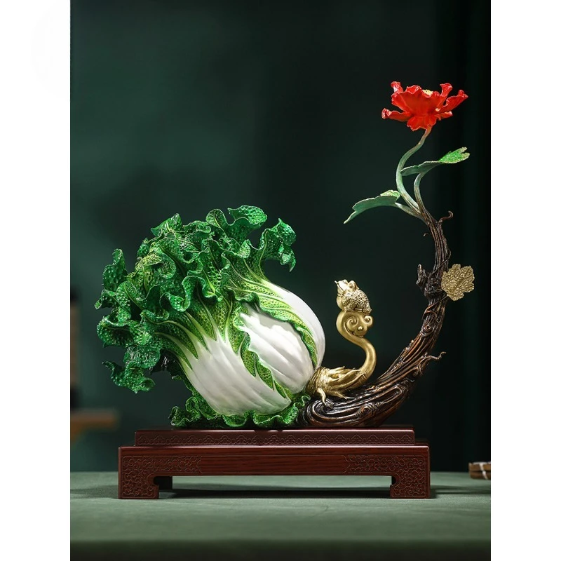 

Brass wealth flower cabbage ornament high-end home living room