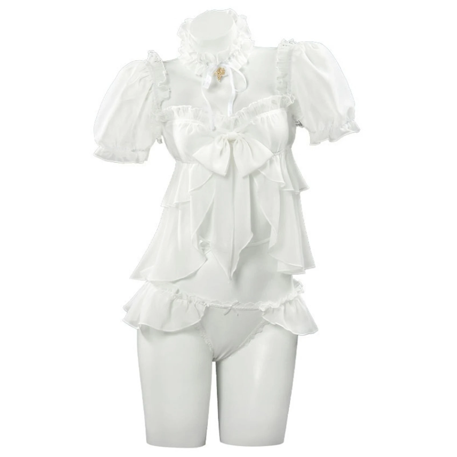 

Dorothy Cosplay Costume Anime Girl White Lace Bow Sexy Uniform Maid Swimsuit Halloween Carnival Party Uniform