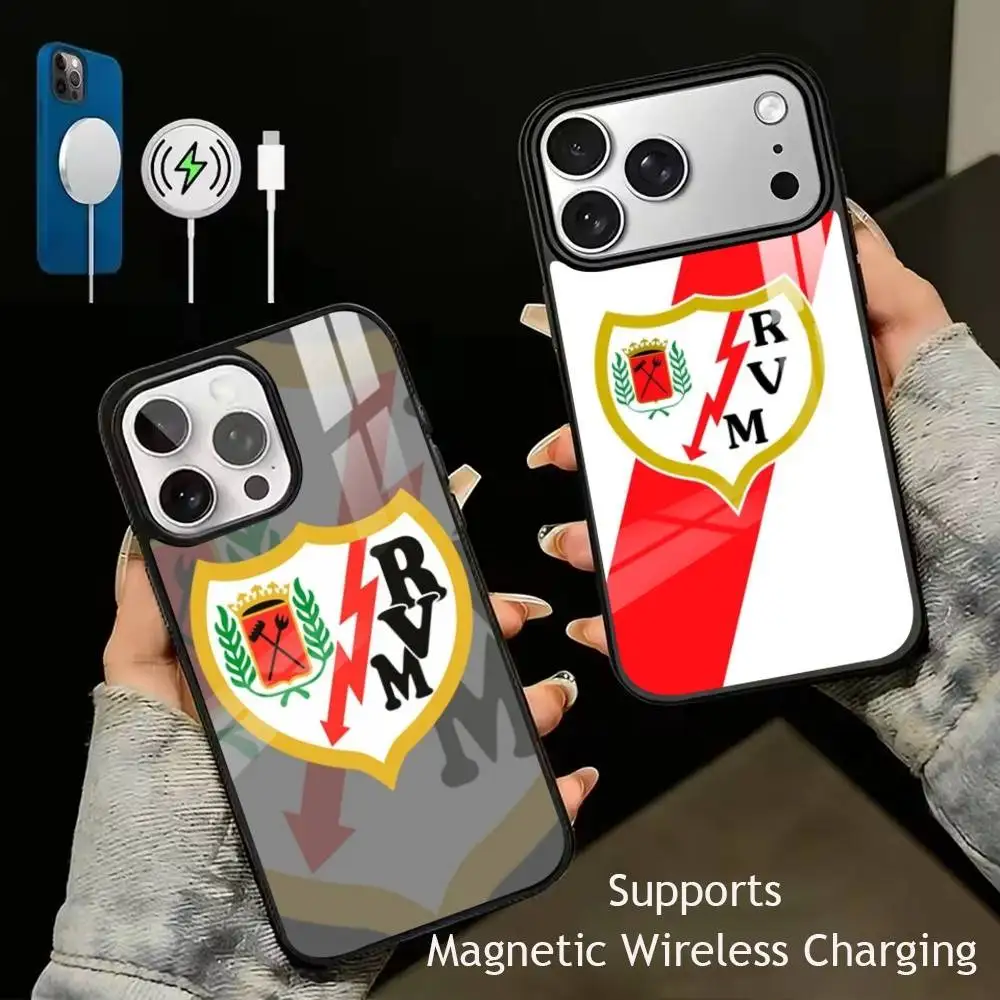 

Football Club Rayo Vallecano Phone Case For iPhone17,16,15,14,13,12,11 Plus,Pro Supports Magnetic Wireless Charging