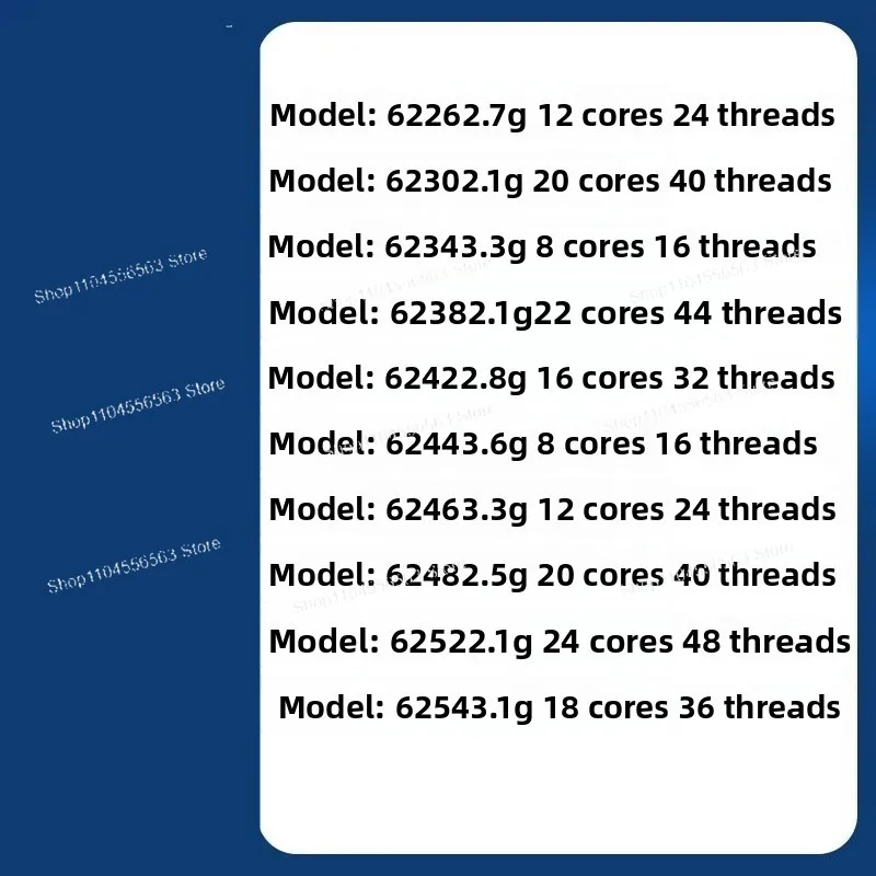 CPU Processor Chips Models 6240 6230 6234 6238 & More, High Performance for Industrial Computer Systems
