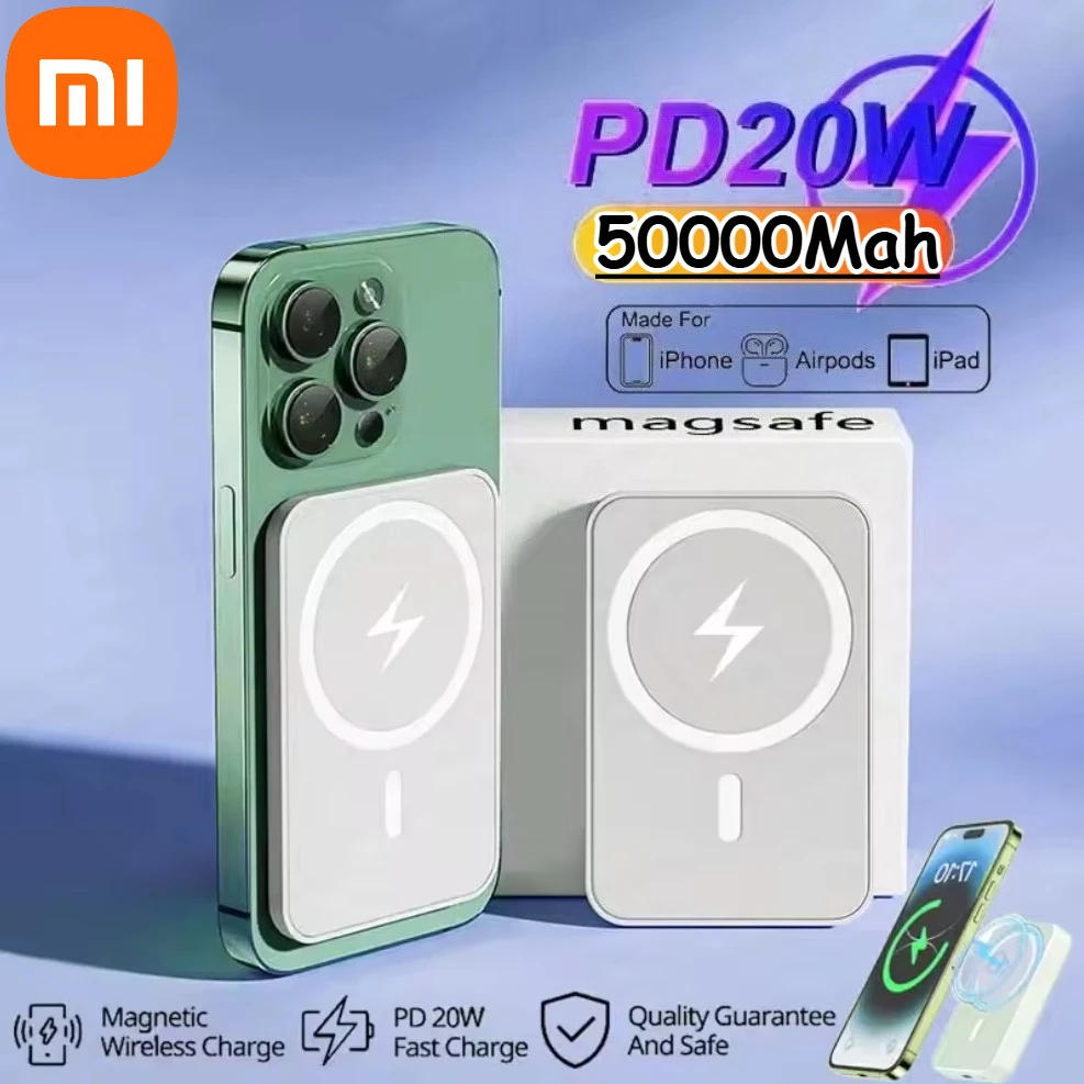 

Xiaomi 50000mAh Magnetic 15W Fast Charging Wireless Power Bank for Magsafe Portable for IPhone 17 16 Portable Charger External