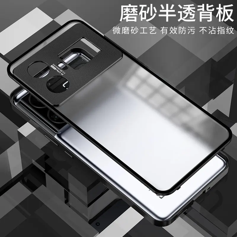 Funda magnética de Metal Realme GT5 5G RMX3820 RMX3823, carcasa dura con parte trasera transparente mate, a prueba de golpes, para Realme GT5