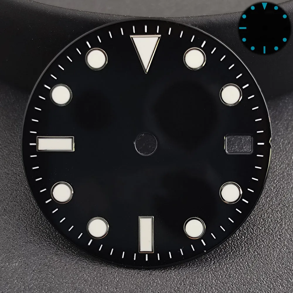 قرص NH34 بمينا GMT مؤشر أبيض وأسود مناسب لحركة NH34 NH34 ملحقات ساعة المؤشر NH34