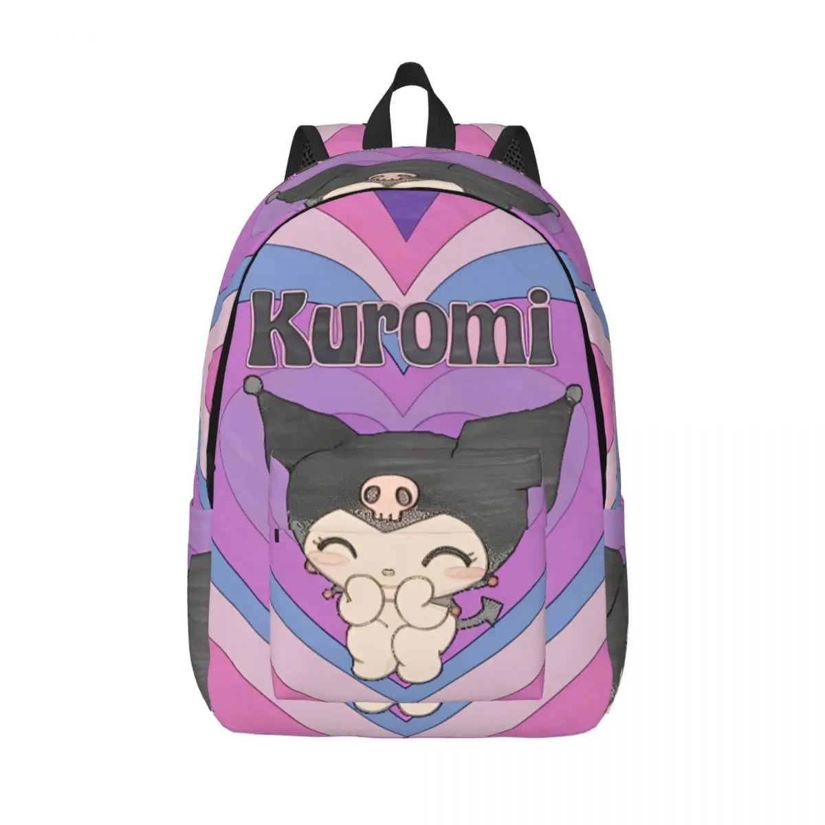 Kuromi Hearts ransel untuk anak laki-laki perempuan anak-anak siswa tas sekolah tas punggung kanvas tas Dasar Taman kanak-kanak luar ruangan