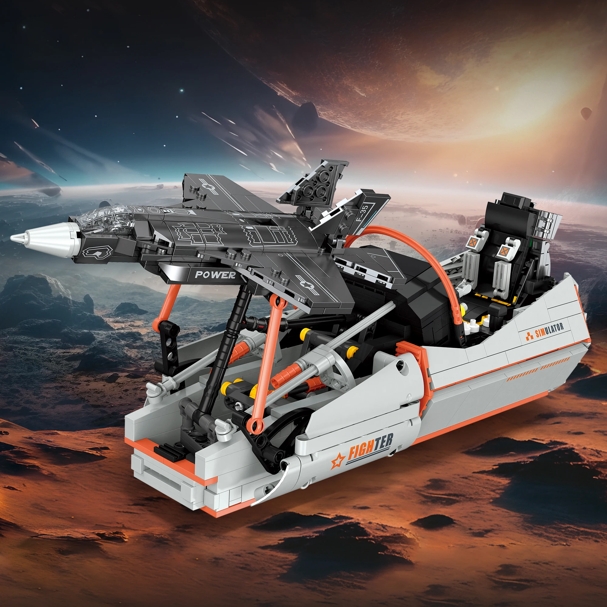 

JJ9030 2026 New 941 PCS F35 Fighter Jet Flight Simulator Building Set, Aircraft Decor Model, Collector Gift for All Ages