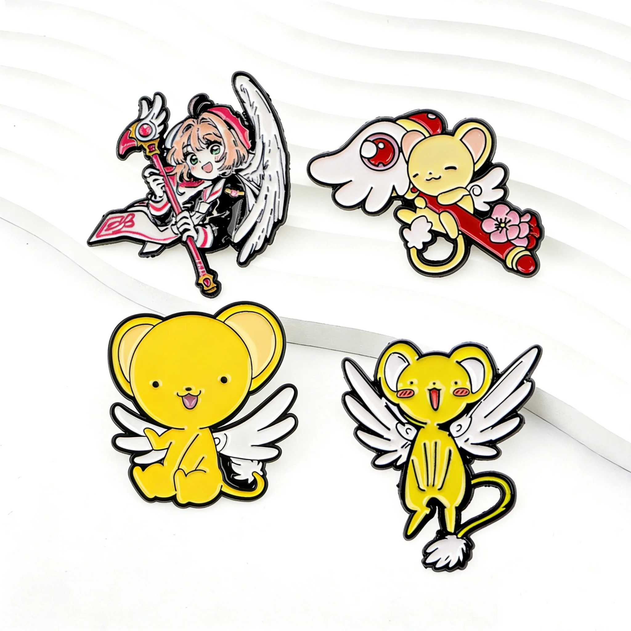Cute Cat Enamel Pins Cartoon Girl Brooches Badges for Backpacks Jackets Hats Retro Collection Gifts Cosplay Accessories