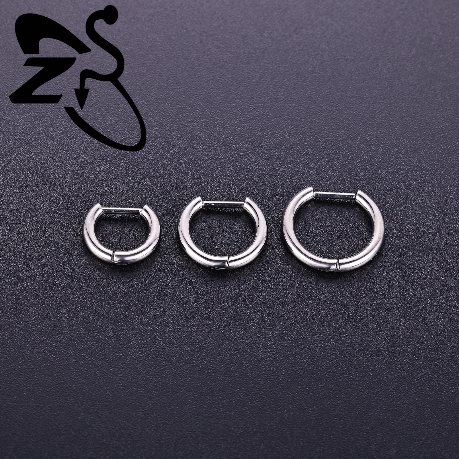 ZS ASTM F136 Titan 1 STÜCK 18G Creolen Damen Herren Zirkon Runde Ohrringe D Form 3 Farben Helix Knorpel Piercings Schmuck – Detail 5