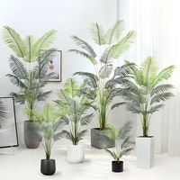 120-160cm Large Artificial Palm Tree Fake Rubber Plants Branch Plastic Fiddle Leaves for Home Garden Indoor Outdoor Decor 2026