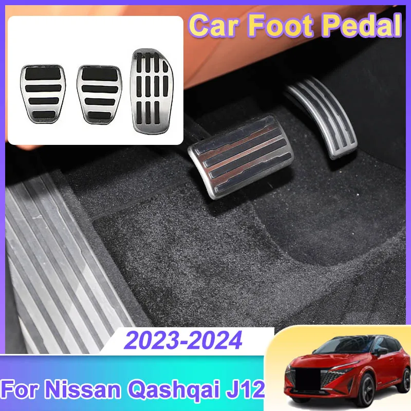 

Автомобильные педали для Nissan Qashqai J12 2023 2024, нержавеющая сталь, подставка для тормоза, лоток для акселератора, накладки для интерьера, автоаксессуары, детали