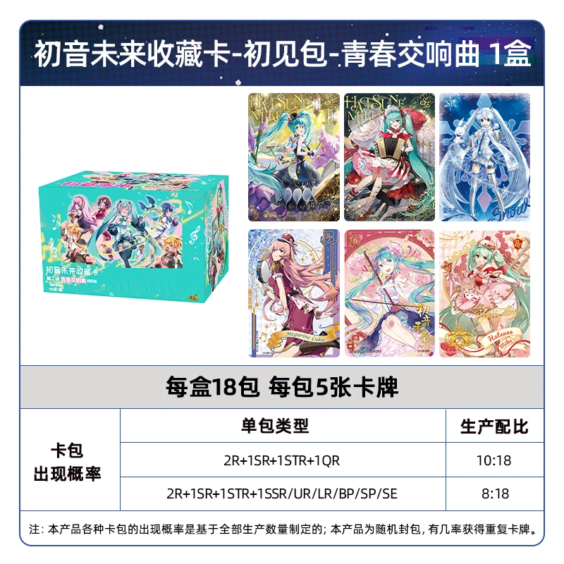 New KAYOU Collectible Cards Hatsune Miku Cards The Future Has You First Sight Bag Concert Dream Planet Dynamic Music Anime Gifts