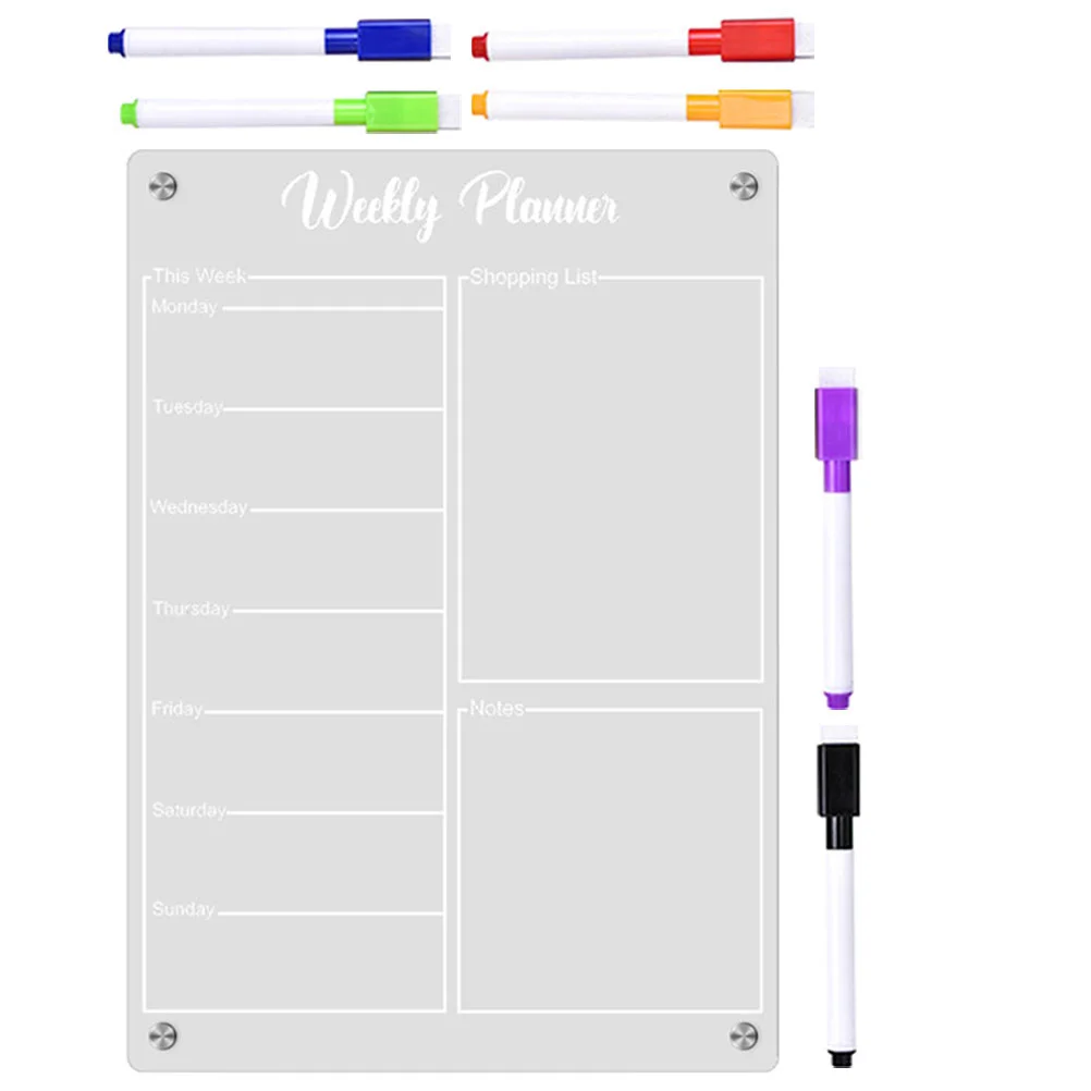 Acrylic Weekly Planner Calendar Dry Erase Board Practical Magnetic Whiteboard Fridge Refrigerator Message