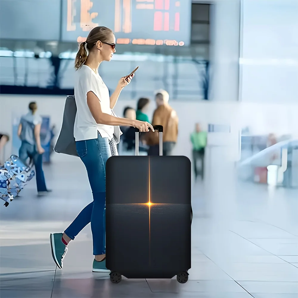 

1PC Minimalist Golden Orange Light Printed Luggage Cover for luggage sizes 18 – 32 inches; dust and elastic travel accessorie