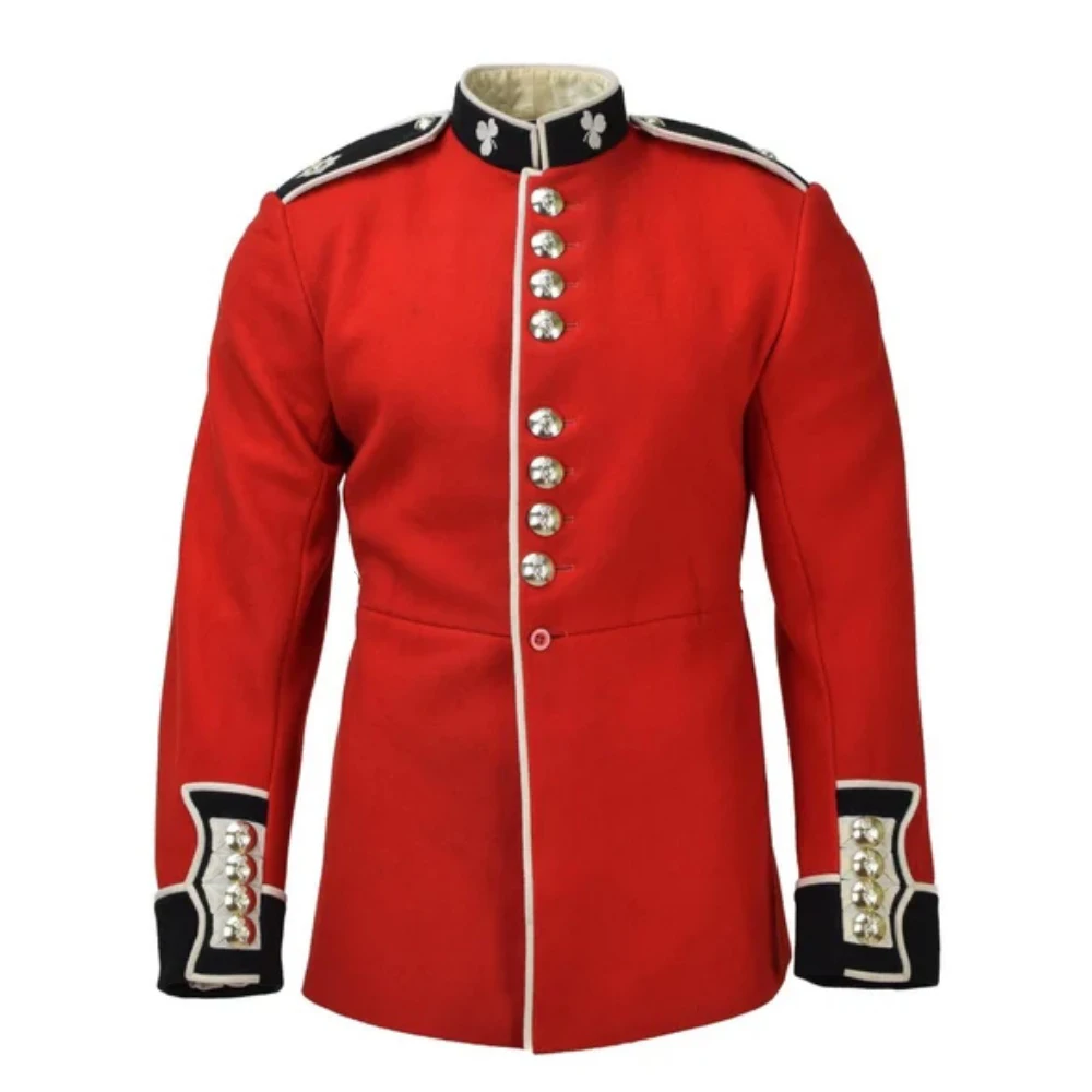 

Men's Red Tunic Military Jacket Historical British Officers Hussar Guard Uniform Colonial Civil War Soldier Parade Drummer Coat