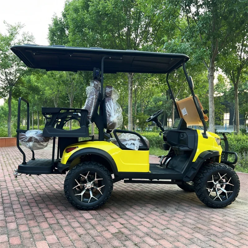 Mini chariot de club de golf 4 places, approuvé CE, max 120km, haut-parleur au lithium, voiturette de golf électrique, Bumosquito, dernière conception