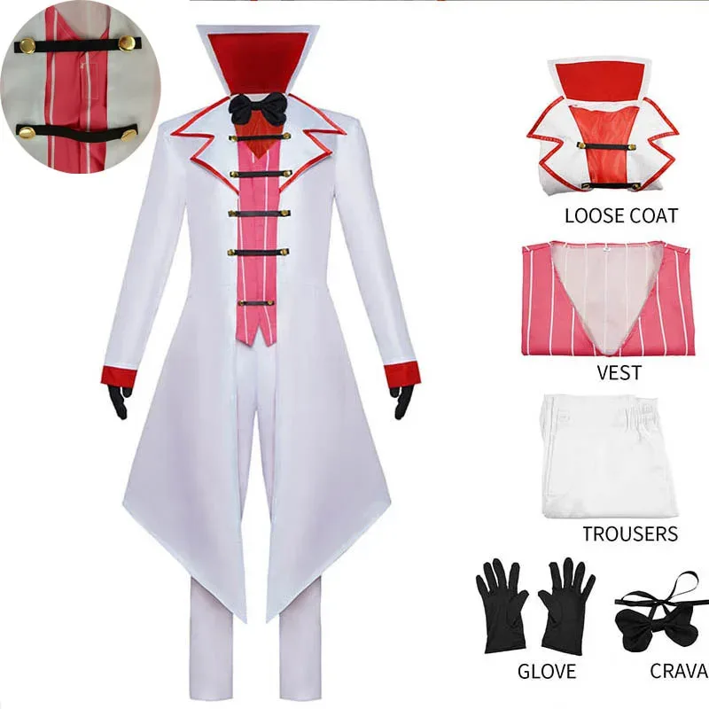 

Lucifer Cosplay Costume Fantasia Anime Hazbin Lucifer Morningstar Uniform with Gloves For Halloween Comic Con Lucifer Outfits