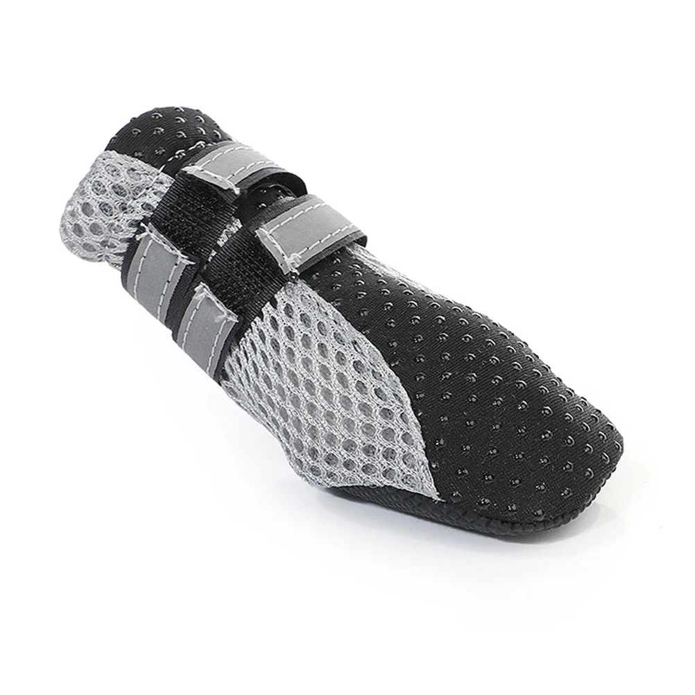 

4Pcs Night Reflective Dog Shoes Pet Boots Black Xl Breathable Summer Walking Waterproof Non Slip Waterproof Dog Boots