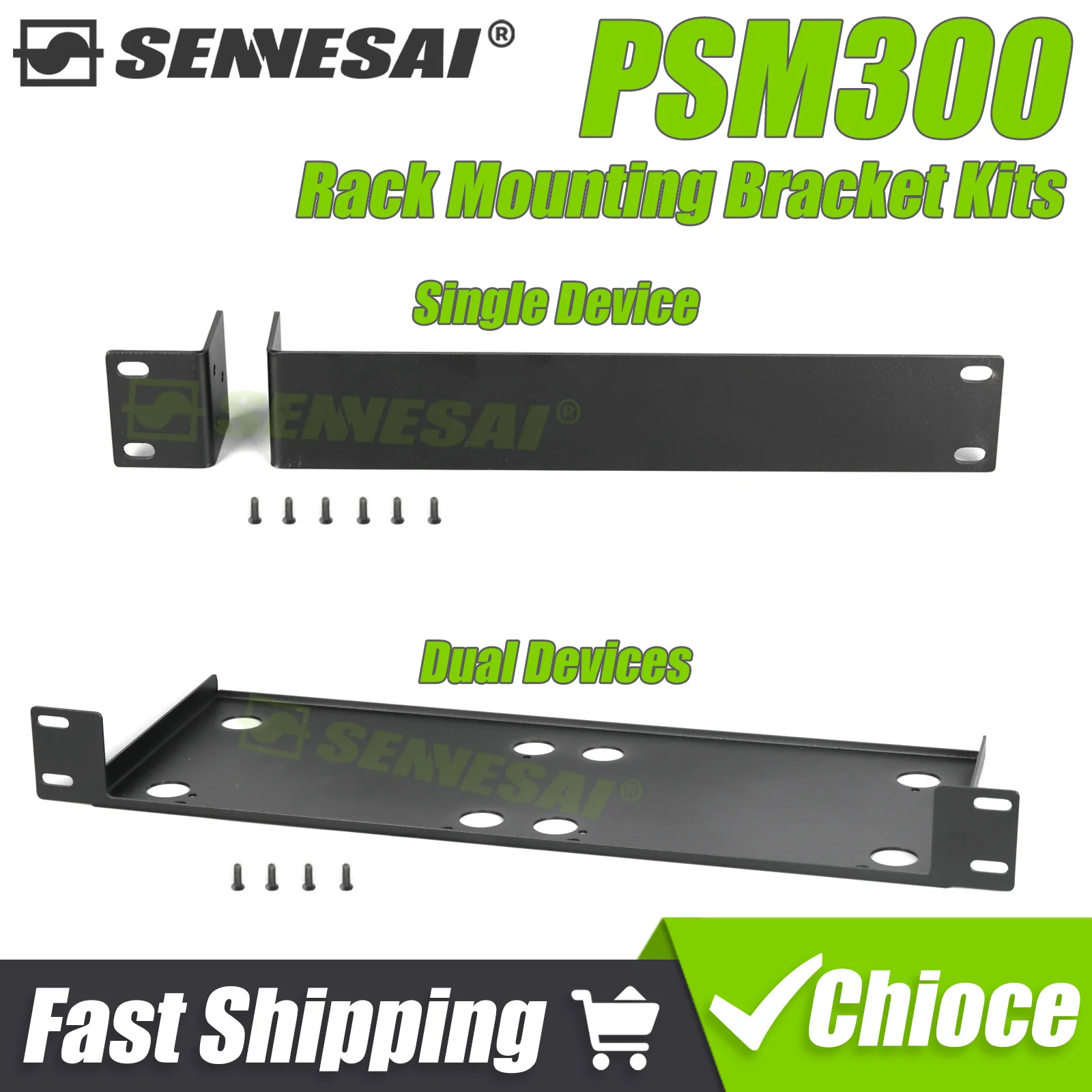 

Metal Rack Mounting Bracket Rack Kit For Shure PSM300 Wireless Monitoring System Receiver，Single device and dual devices