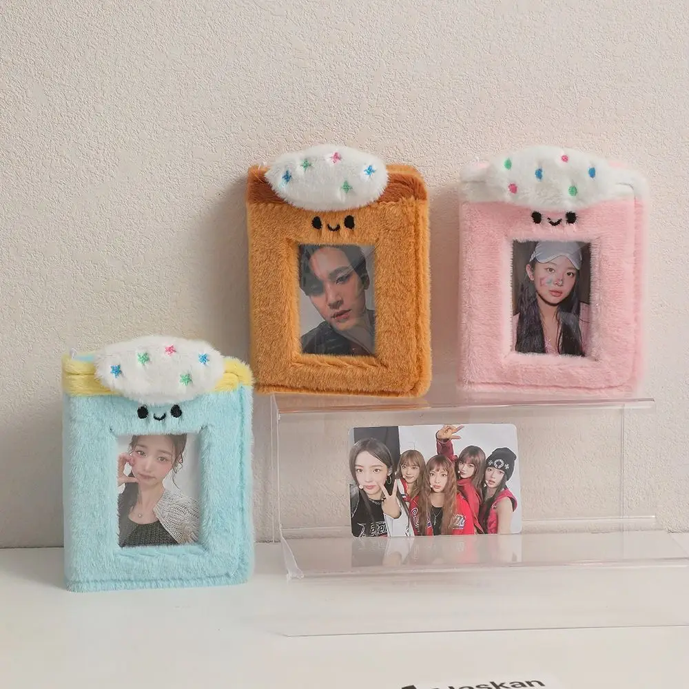 

Plush Cartoon Plush Photocard Holder 1 Grids PVC Idol Photo Album Kawaii 3 Inch Photocards Collect Volume Notebook