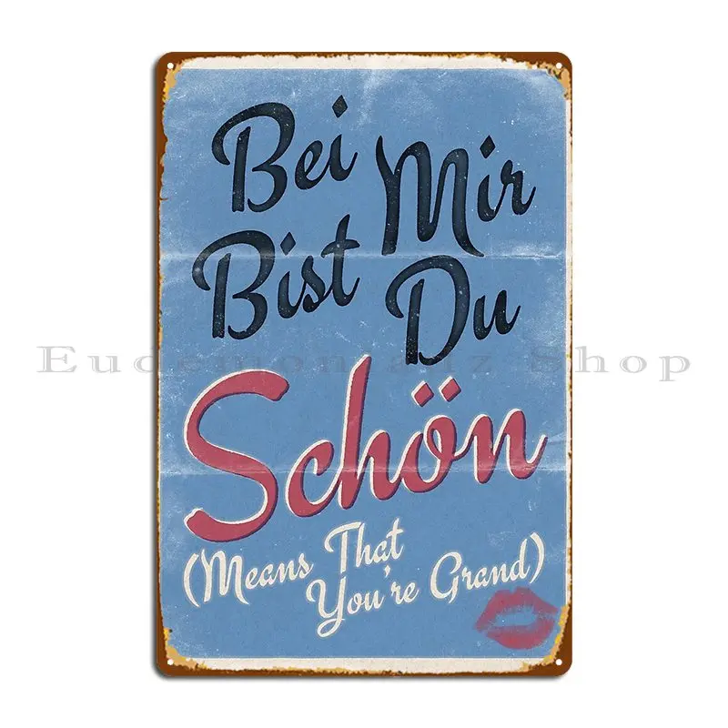 Lindy Lyrics Bei Mir Bist Du Schon Metal Sign Poster Cinema Character Club Party Home Decoration Tin Sign Poster