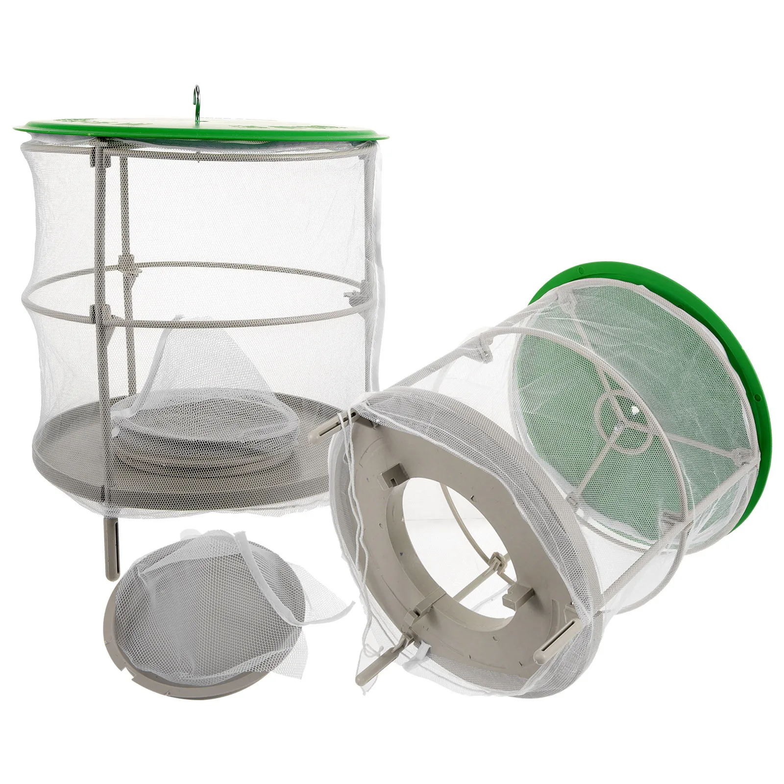 

2pcs Outdoor Cage Weather Resistant Hanging Ranch Stable Bug Catching Mesh Cage Plastic Durability Design