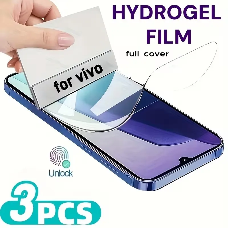 3Pcs Hydrogel Film For Vivo Y21 Y33S Y72 5G Y 21 21Y Y35 Y52 Y31 Protective Screen Protector For Vivo Y31 Y21S Y53S Y33S