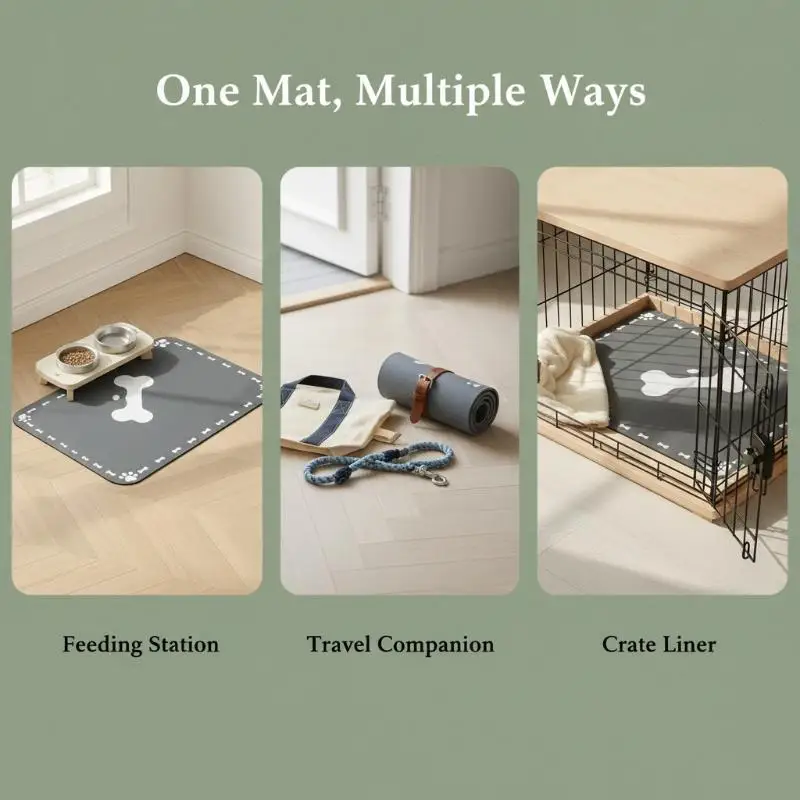 Diatomaceous Mud Pet Placemat Absorbent Waterproof For Dog Cat Food and Water Bowls Anti Slip Feeding Area Mat 1pc