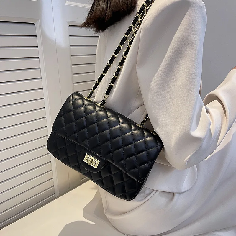 

Новая женская сумка с цепочкой Lingge, корейская универсальная сумка, сумка через плечо, женская сумка, модная трендовая женская сумка