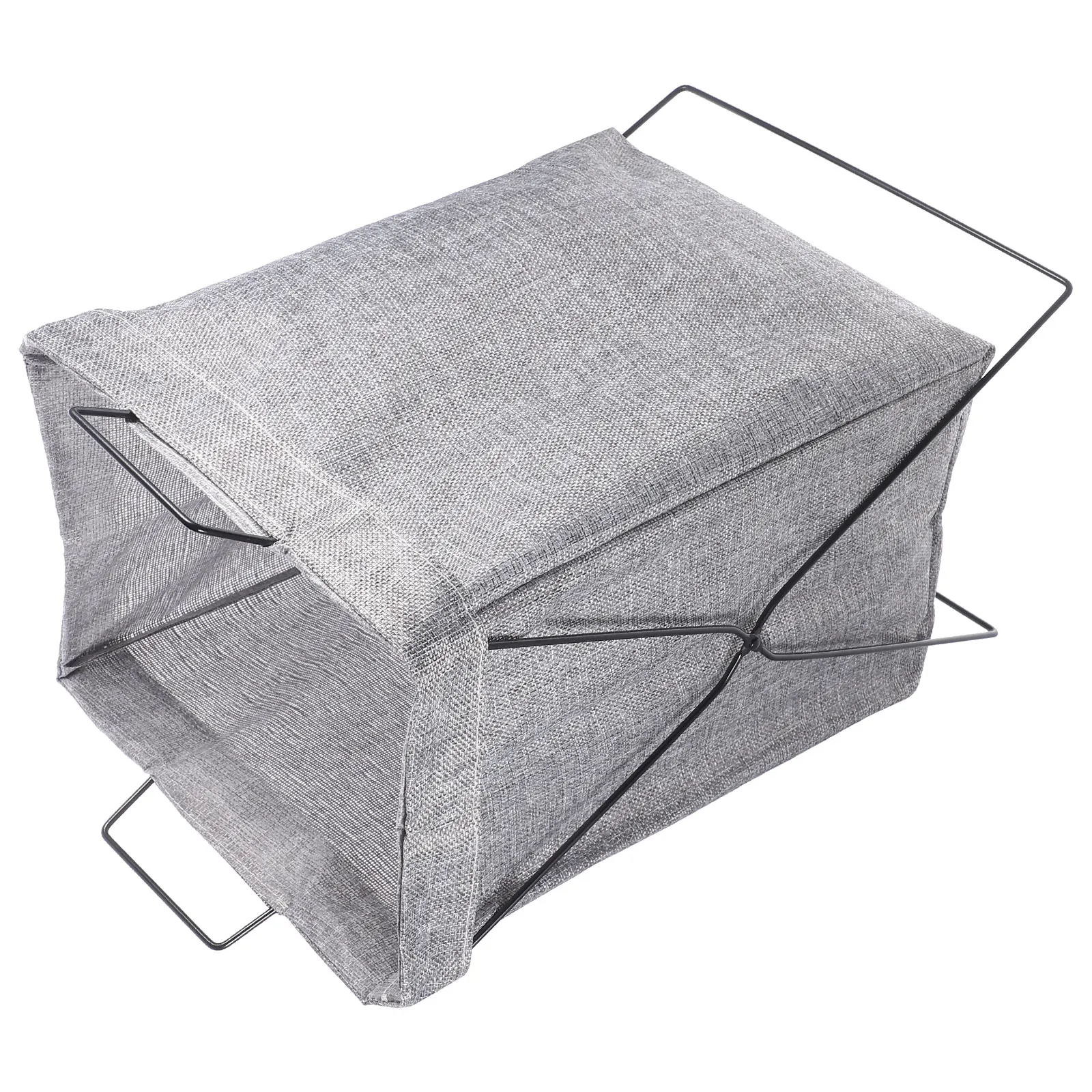 

Foldable Laundry Basket Small No Cover Iron Frame Cotton Linen Storage Hamper Collapsible Home Multi Functional