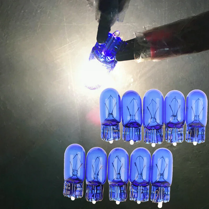 10Pcs Car Halogen W5W/T10 168 Wedges 12V 5W xenon Signal Lamp 6000K White Instrument Light Reading Light Clearance Lamp