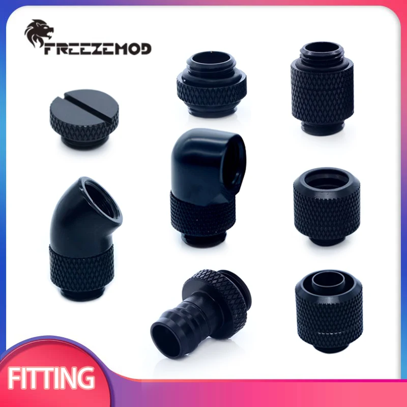FREEZEMOD 45/90 Degree Adapter Plug M To M Hard Tube Hose Brass Fitting Metal Joint Computer Connector for Water Cooling System