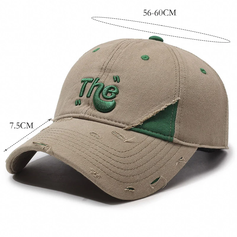 Personalized Letter Design Baseball Cap, Ripped Spliced Street Style Hat, Fashion Trendy Casual Cap for Outdoor Daily Wear
