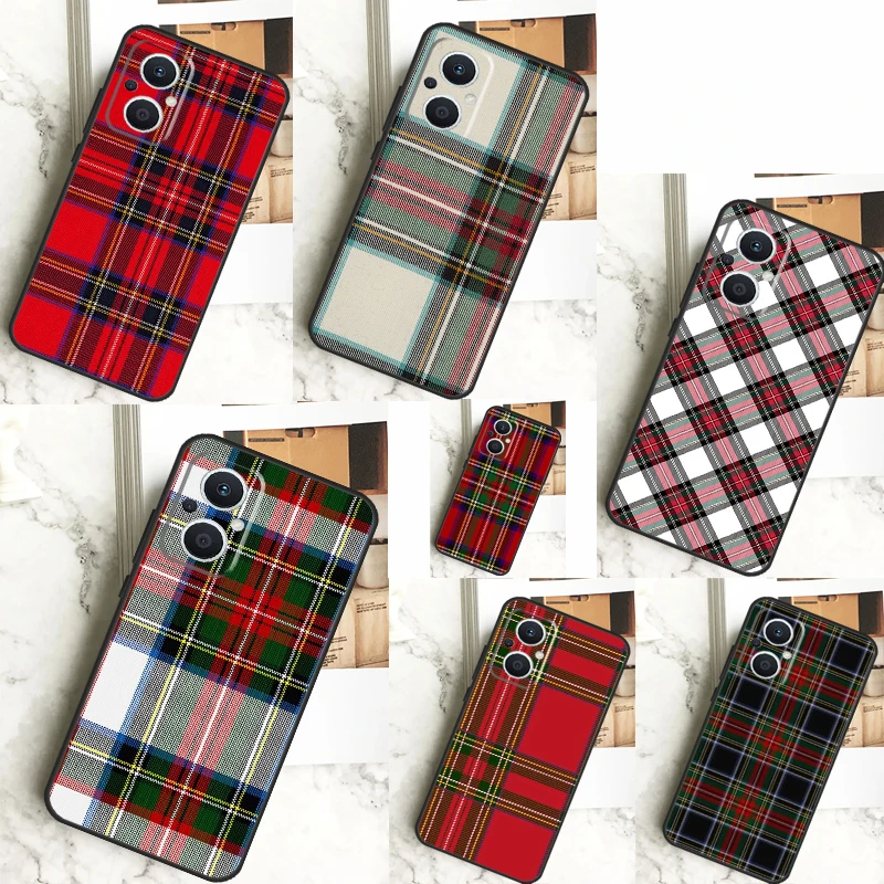 Clan Stewart Tartan Plaid Pattern Case For OPPO Reno 10 Pro 11 F 4 6 7 8 5 Lite 4Z 5Z 8T OPPO Find X6 Pro X5 X2 X3 Lite Cover